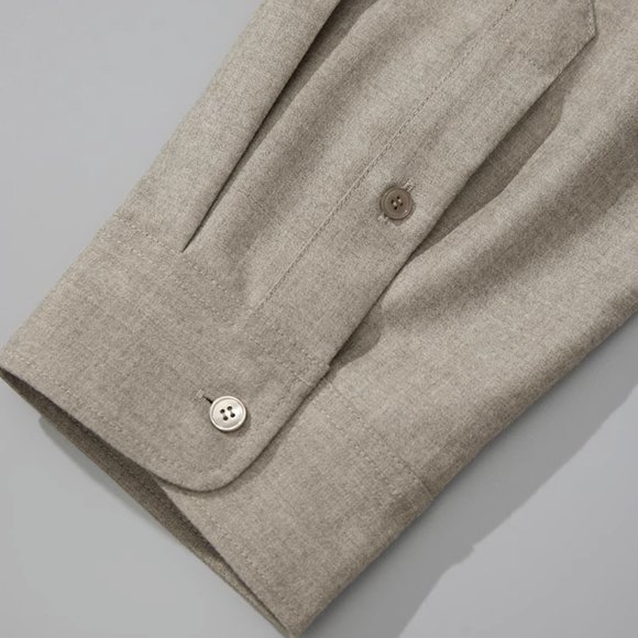 CHICJOC Women Italian high-end wool flannel knotted collar shirt - Picture 13 of 16